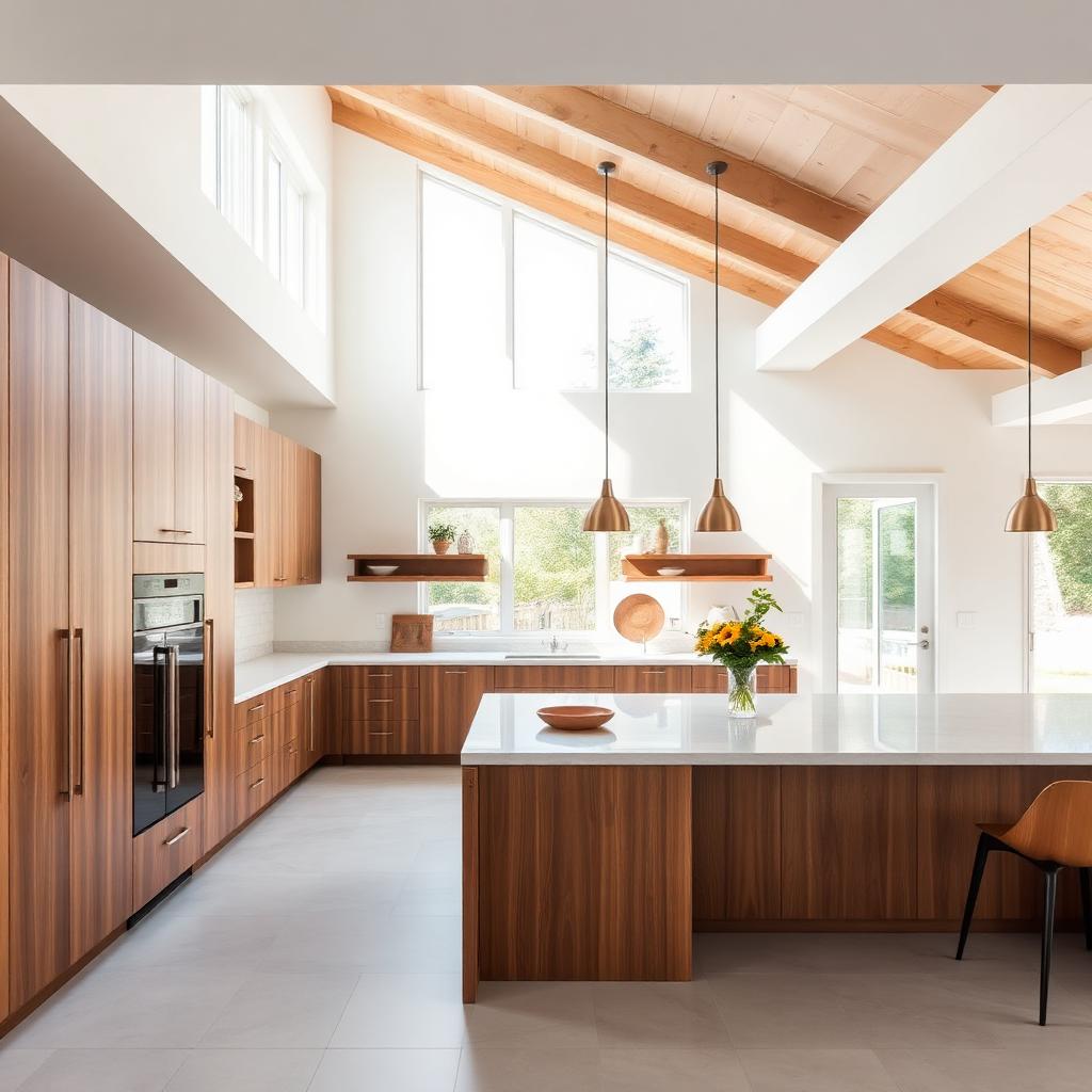 Open-concept kitchen with large island