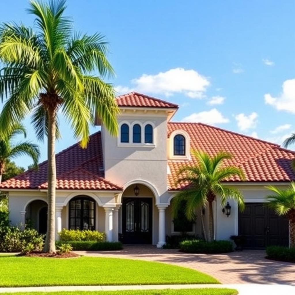 Spanish clay tile roof on South Florida home