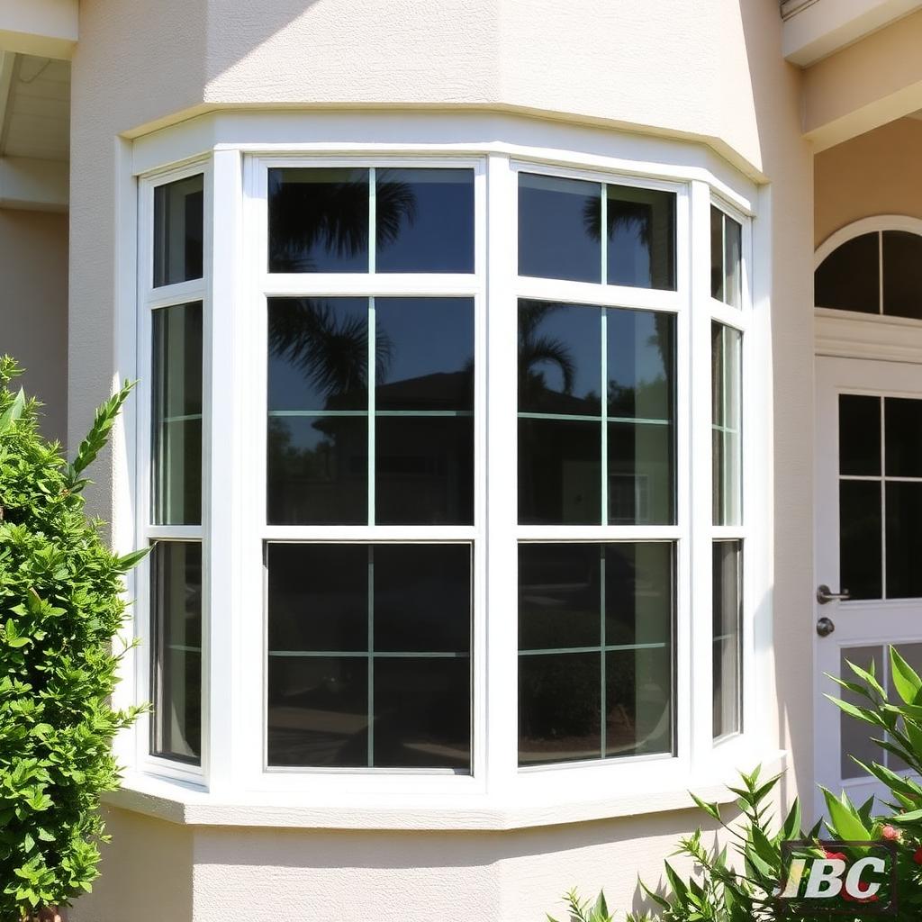 Hurricane impact windows on Florida home exterior