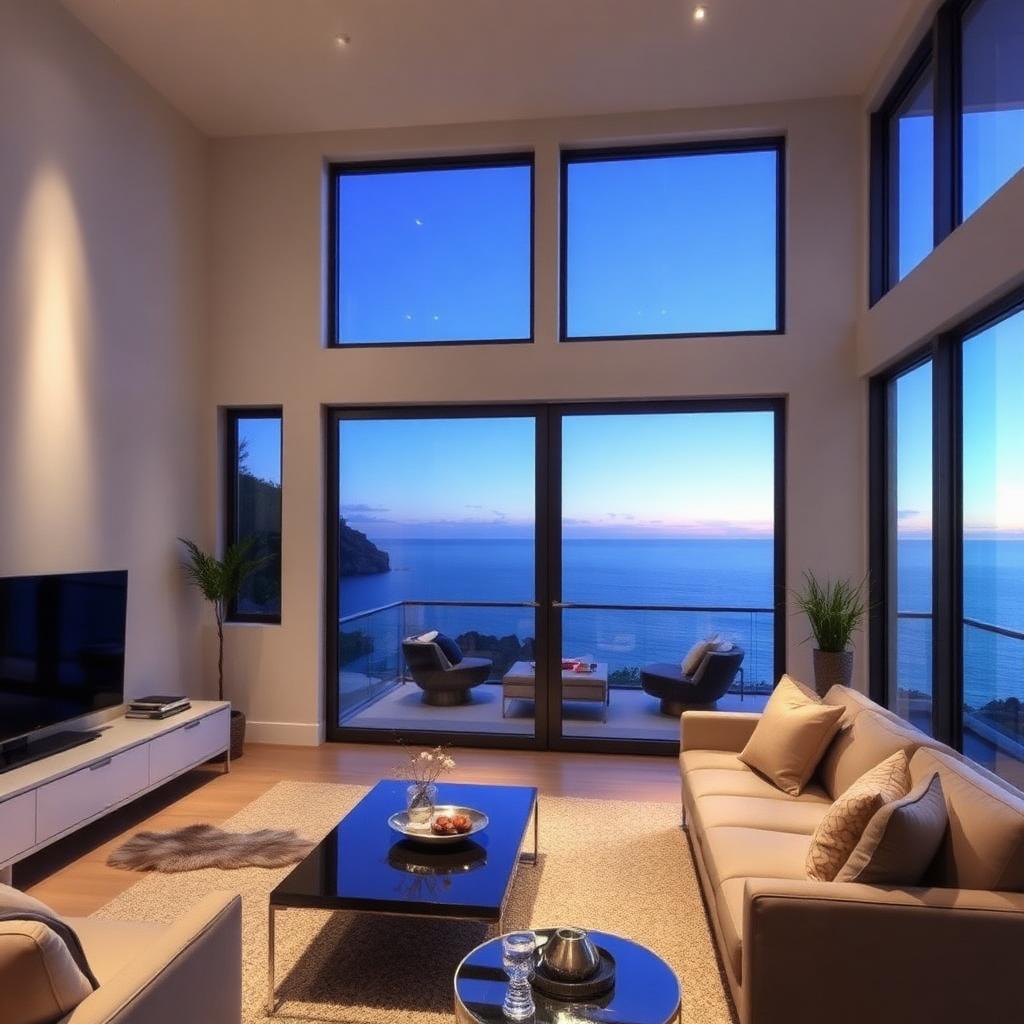 Impact casement windows with ocean view